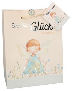 Butzon & Bercker Geschenktüte zur Geburt – Tüte Glück mit kleinen Aufmerksamkeiten für frisch gebackene Eltern, ideales Mitbringsel zur Geburt eines Babys