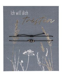 Butzon & Bercker Textil-Armband mit Hämatit-Edelsteinperle – mit stufenlosem Schiebeverschluss für individuelle Größenverstellung, liebevolles Trost-Geschenk