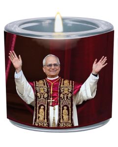 Windlicht aus Glas - Papst Leo XIV