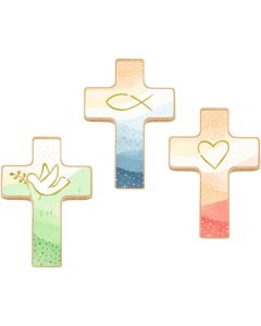 Holzkreuz mit Mini-Büchlein – Du bist geborgen in Gottes Hand