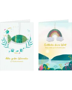 Grußkarten-Set – Alle guten Wünsche zur Erstkommunion / Entdecke deine Welt - Alles Liebe zur Erstkommunion