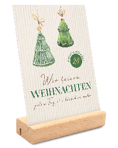 Wir feiern Weihnachten - Adventskalender mit Holzaufsteller