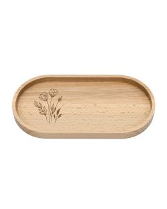 Holztablett Blumen und Gräser