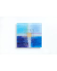Lichtbild XL Kreuz: Irischer Segen – Blau