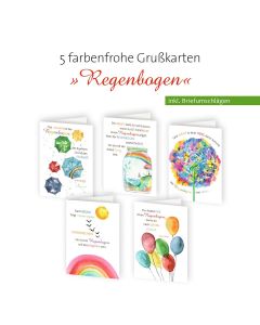 5er-Set Grußkarten »Regenbogen«