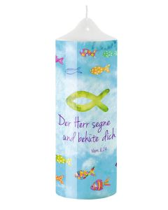 Kerze »Herzliche Segenswünsche zur Erstkommunion«