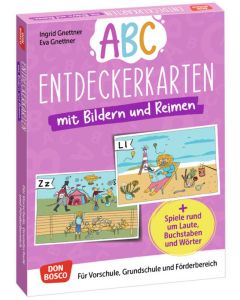 Abc-Entdeckerkarten mit Bildern und Reimen