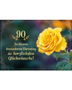 Faltkarte '90 - Zu diesem besonderen Ehrentag die herzlichsten Glückwünsche'