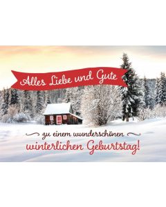Faltkarte 'Alles Liebe und Gute zu einem wunderschönen winterlichen Geburtstag'
