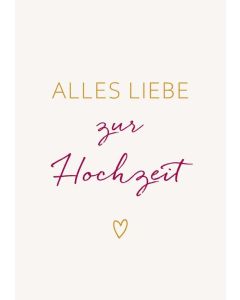 Postkarte 6 Ex. 'Alles Liebe zur Hochzeit'