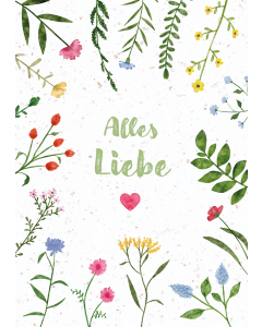 Faltkarte 'Alles Liebe' (Samenpapier)