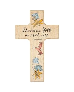 Holzkreuz 'Du bist ein Gott ...'