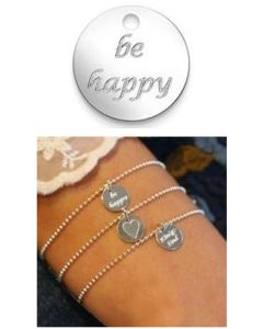 Armkette mit Anhänger 'be happy'