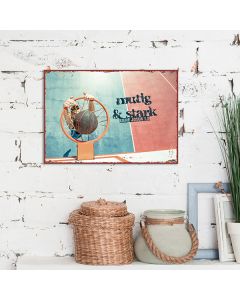 Metallschild 'mutig & stark Josua 1,9' (Basketball)