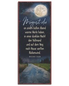 Metallschild 'Mögest du...' /Motiv: Vollmond
