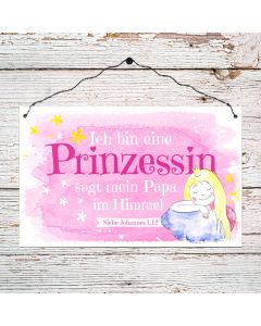 Holzschild groß 'Ich bin eine Prinzessin'