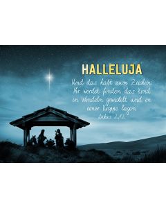 Postkarte Weihnachten 'Halleluja'