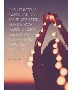 Postkarte 'Auch Finsternis würde vor dir nicht verfinstern,