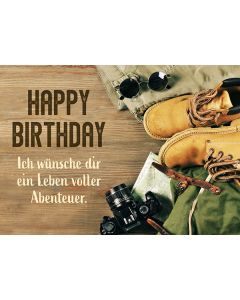 Postkarte 'Happy Birthday - Abenteuer'   1EX