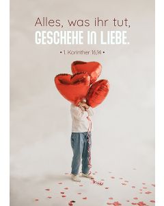 Postkarte 'Liebe' (Herzballons) 1EX
