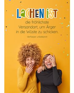 Postkarte 'Lachen ist die fröhlichste Versandart, um Ärger i