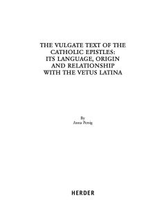 The Vulgate Text of the Catholic Epistles: