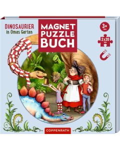 Magnet-Puzzlebuch: Dinosaurier in Omas Garten