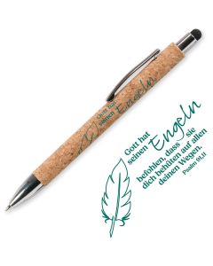 Kugelschreiber Kork 'Gott hat seinen Engeln befohlen, dass s