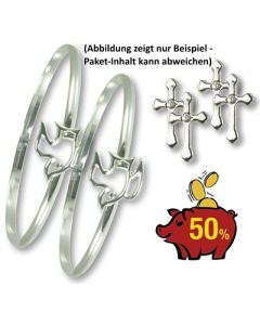 Paket 'Armclip Taube & Ohrstecker Kreuz'