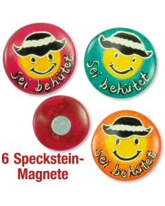Speckstein-Magnete 'Sei behütet' 6 Ex.