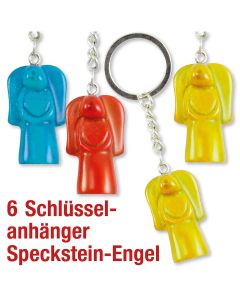 Schlüsselanhänger Speckstein-Engel 6 Ex.