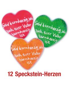 Paket 'Speckstein-Herzen' 12 Ex.