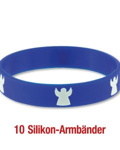 Paket Silikon-Armbänder 'Engel' blau 10 Ex.