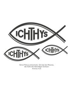 Aufkleber-Set 'Fische - Ichthys' 3 Ex.