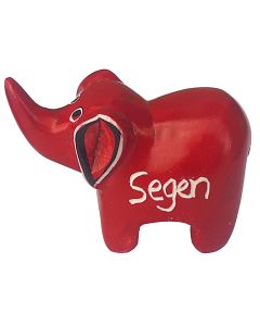 Speckstein-Elefant 'Segen' (rot)