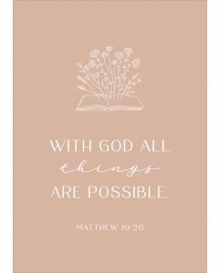 Postkarte 'With God all things are possible. Matthew 19:26'