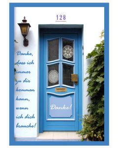 Faltkarte 6 Ex. 'Blaue Tür 128'