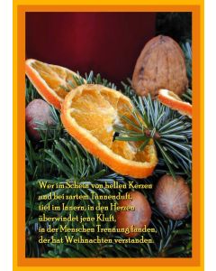 Faltkarte 6 Ex. 'Orange & Nüsse'