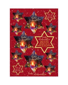 Aufkleber-Grußkarte 'Frohe Weihnachten - Gegen die Nacht ... (Franz von Assisi)