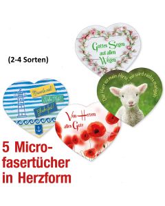 Paket 'Mikrofasertücher in Herzform' 5 Ex.