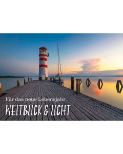 Postkarte Geburtstag 'Leuchtturm' 4 Ex.
