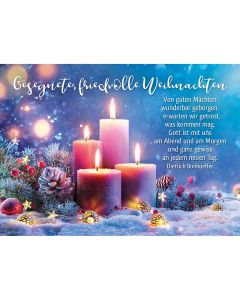 Postkarte 'Gesegnete, friedvolle Weihnachten' 4 Ex.
