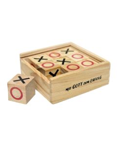 Tic-Tac-Toe-Spiel in Holzbox