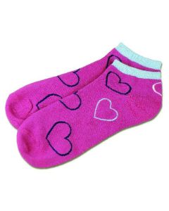 Sneaker-Socken, pink mit Herzen
