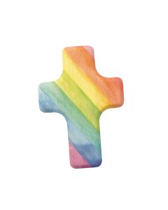 Handschmeichler Holzkreuz regenbogenfarben