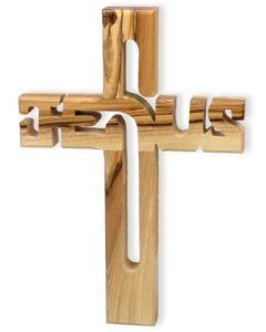Holzkreuz 'Jesus-Schriftzug'