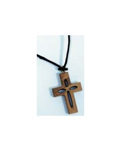 Halskette mit Anhänger 'Holzkreuz'