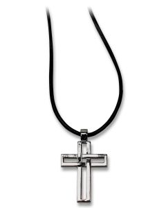 Halskette 'Kreuz filigran mit Webmuster'