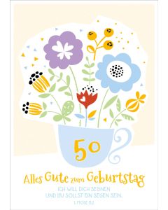 Faltkarte 'Ales Gute zum 50. Geburtstag'