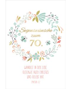 Faltkarte 'Segenswünsche zum 70.'